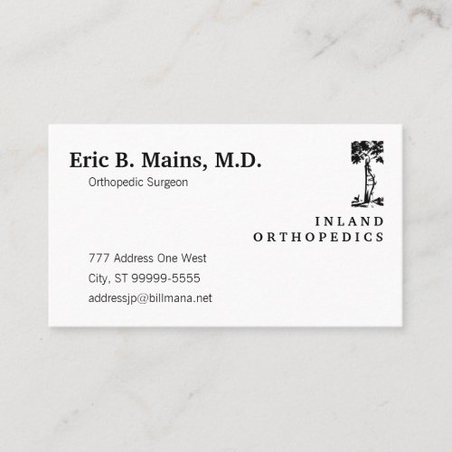 Orthopedic Surgeon Crooked Tree Business Card