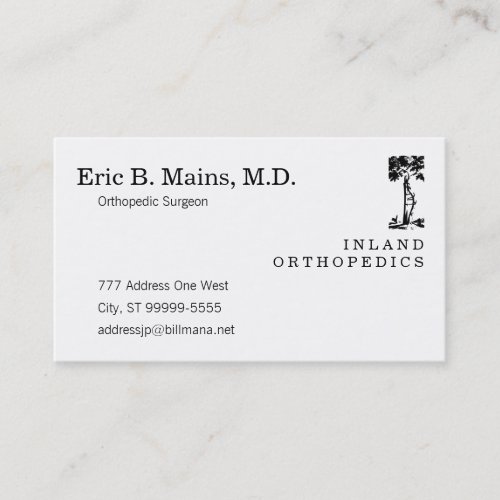 Orthopedic Surgeon Crooked Tree Business Card