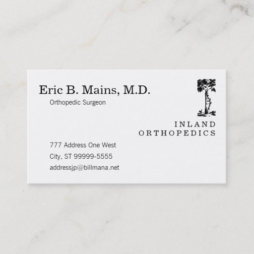 Customizable Orthopedic Surgeon Crooked Tree Business Card