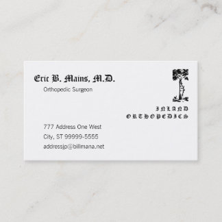 Orthopedic Surgeon Crooked Tree Cloister Business Card