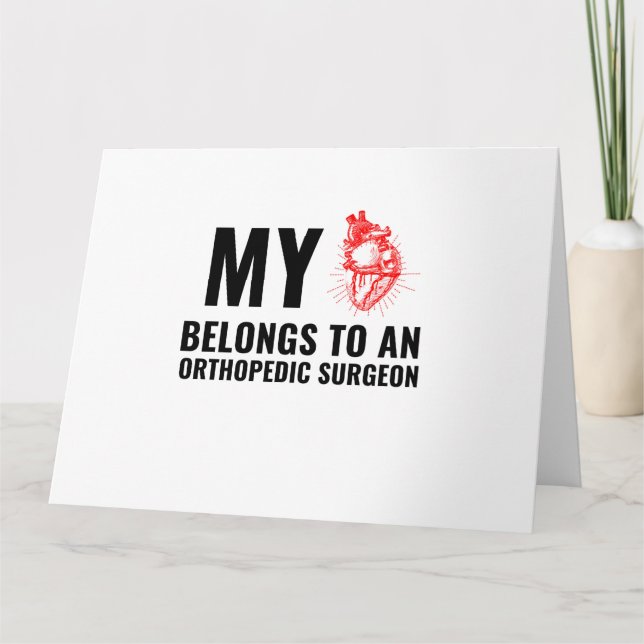 Orthopedic surgeon funny heart thank you card (Front)