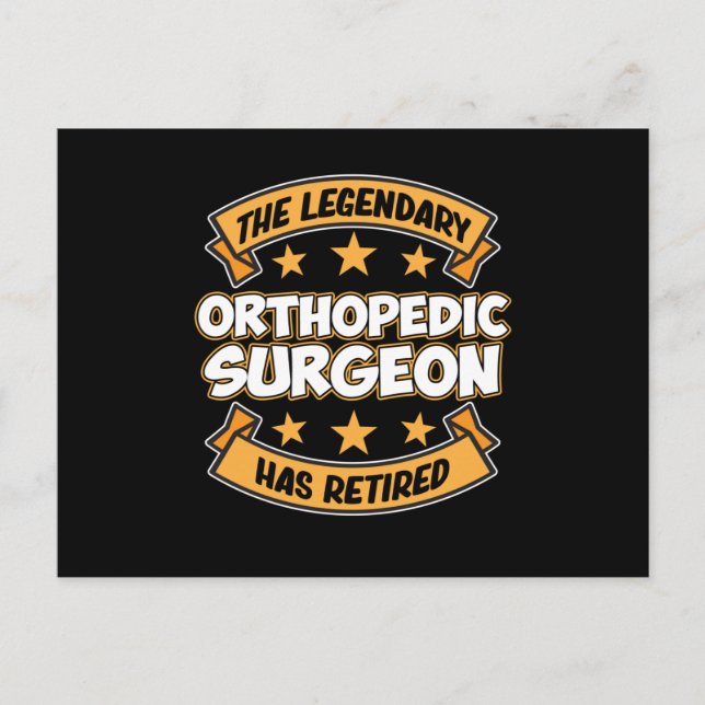 Orthopedic Surgeon Retirement Surgery Medical Doct Postcard (Front)