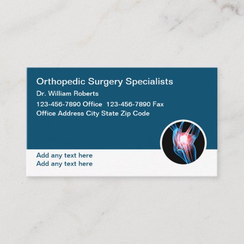 Orthopedic Surgeon Surgery Business Cards
