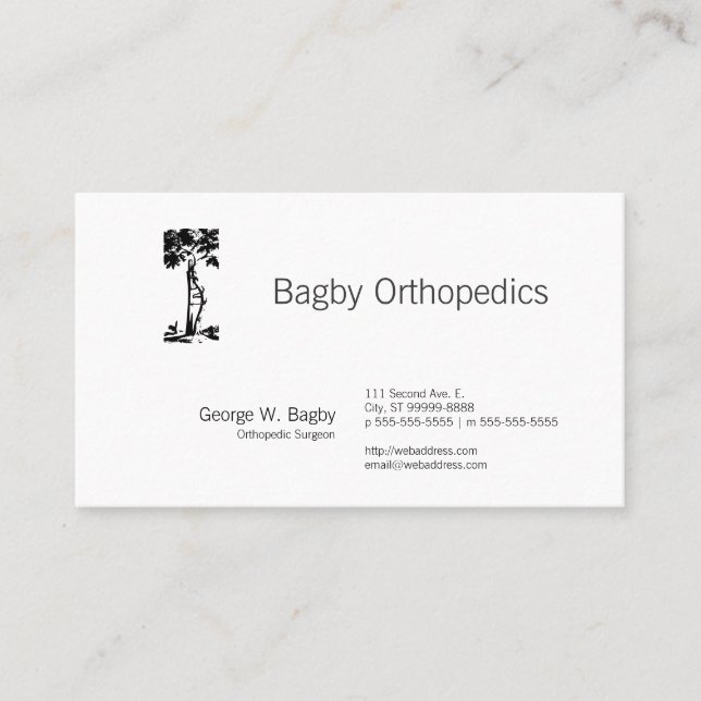 Orthopedic Surgery Crooked Tree Business Card (Front)