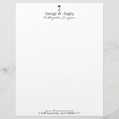 Orthopedic Surgery Crooked Tree Letterhead