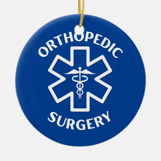 Orthopedic surgery Doctor Nurse Medical Caduceus  Ceramic Ornament (Front)