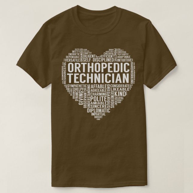 Orthopedic Technician Heart T-Shirt (Design Front)