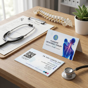 Orthopedic Therapy Clinic Modern White Business Card