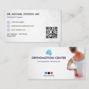 Orthopedic Therapy Minimalist White Business Card