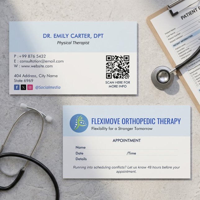 Orthopedic Therapy Profession | Modern Appointment Business Card (Creator Uploaded)