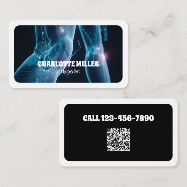 Orthopedist Custom QR Business Card (Front/Back)