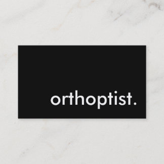 orthoptist. business card