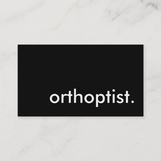orthoptist. business card (Front)