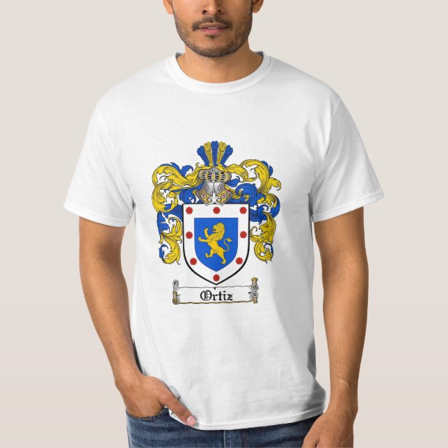 Ortiz Family Crest - Ortiz Coat of Arms T-Shirt (Front)