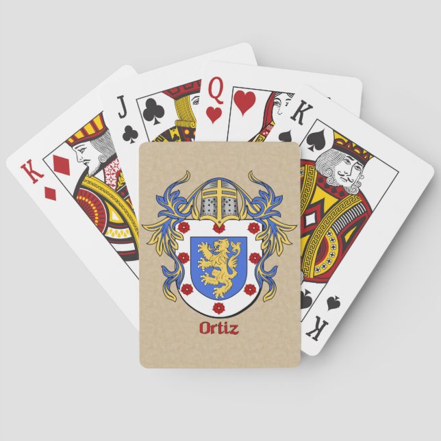 Ortiz Heraldic Shield with Mantling Poker Cards (Back)