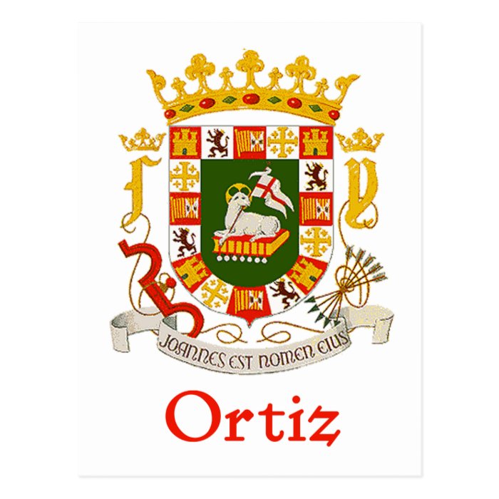 Ortiz Shield of Puerto Rico Post Card