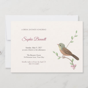 Ortolan Bird Bridal Shower Invitation