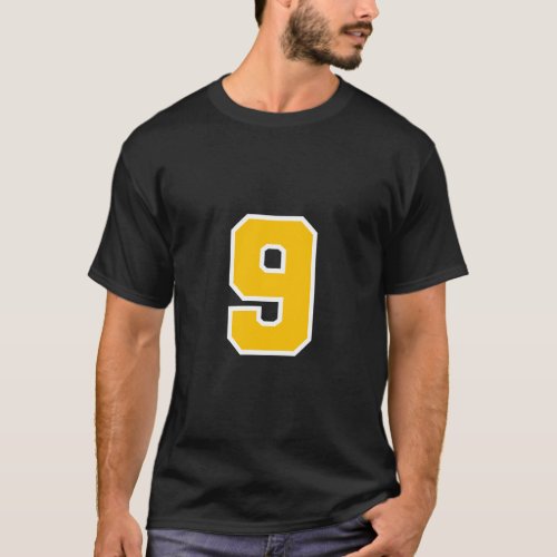 orts Jersey Favorite Lucky Number Gold 9 T_Shirt