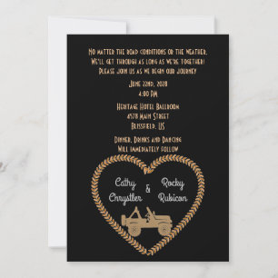 ORV GP Off Road ORV Names in Heart Wedding  Invitation