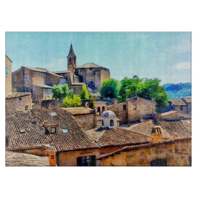 Orvieto Italy Hillside Cutting Board (Front)