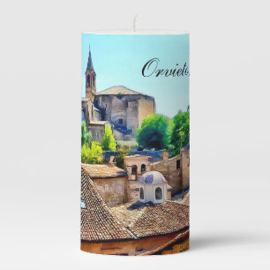 Orvieto Italy Hillside with Orvieto Pillar Candle