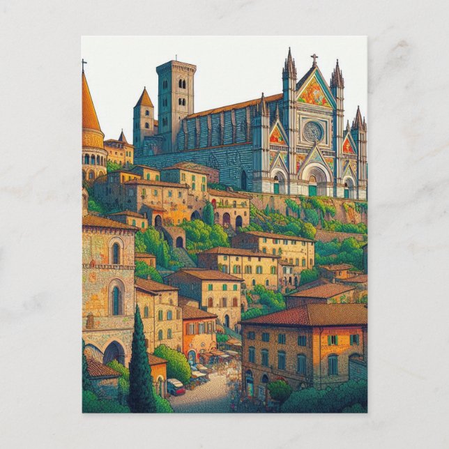 Orvieto, Italy ,Vintage Postcard (Front)