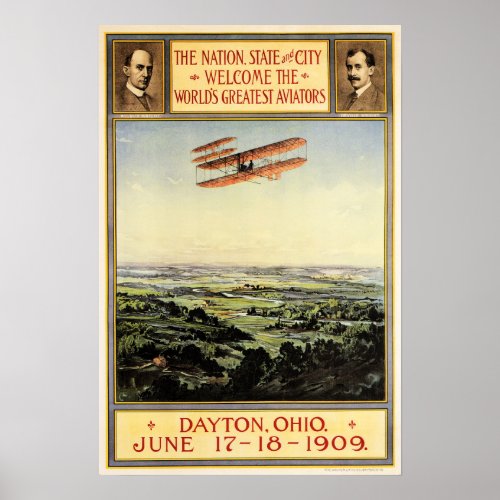 Orville  Wilbur Wright Brothers Greatest Aviators Poster