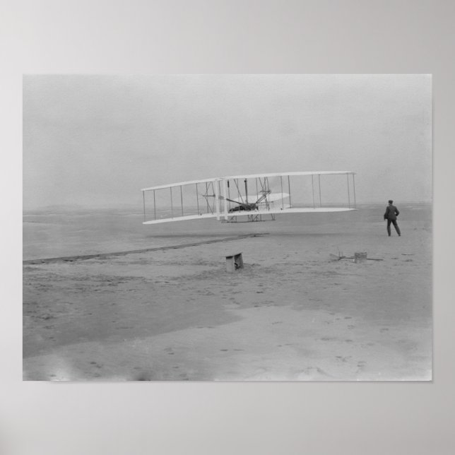 Orville Wright on First Flight at 120 feet Poster (Front)