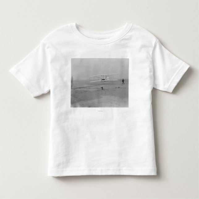 Orville Wright on First Flight at 120 feet Toddler T-shirt (Front)