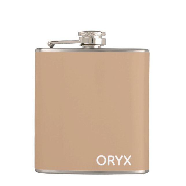 Oryx brown beige color name flask (Front)