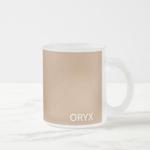 Oryx brown beige color name frosted glass coffee mug