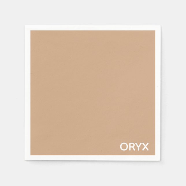 Oryx brown beige color name napkins (Front)