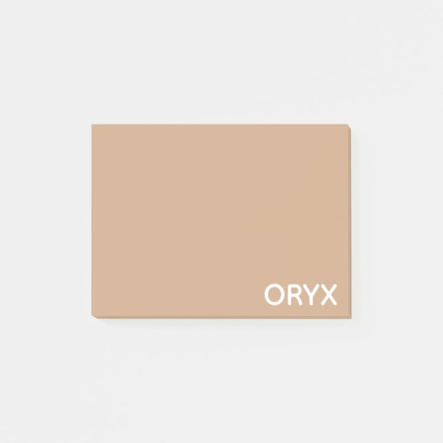 Oryx brown beige color name post-it notes (Front)