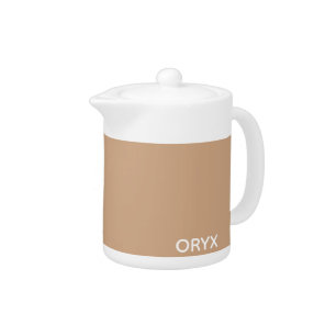 Oryx brown beige color name teapot