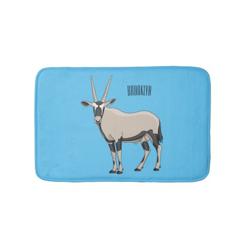 Oryx cartoon illustration bath mat