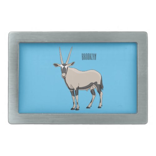 Oryx cartoon illustration belt buckle