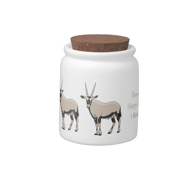 Oryx cartoon illustration candy jar (Left)