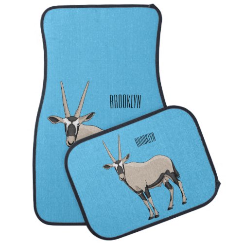 Oryx cartoon illustration car floor mat