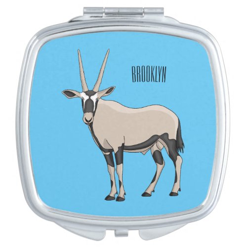 Oryx cartoon illustration compact mirror