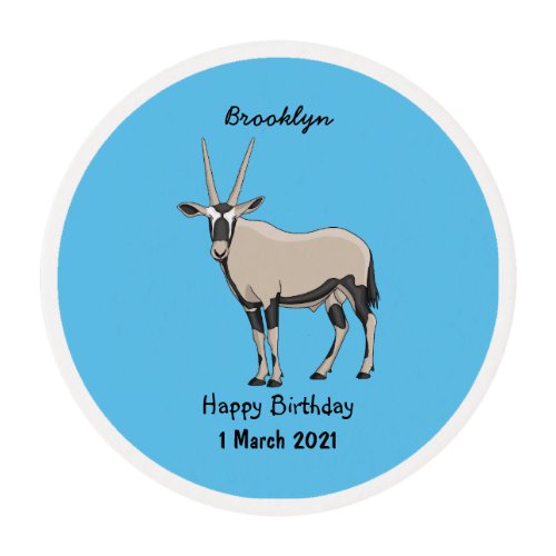 Oryx cartoon illustration edible frosting rounds