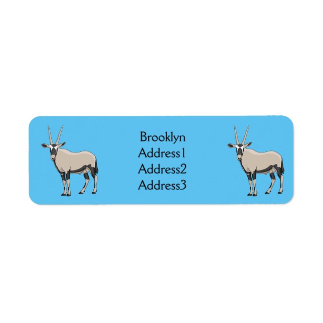 Oryx cartoon illustration label (Front)