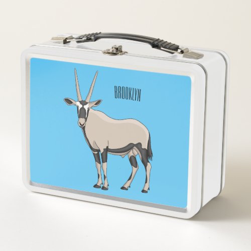 Oryx cartoon illustration metal lunch box