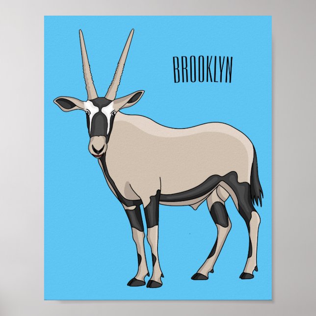 Oryx cartoon illustration poster (Front)