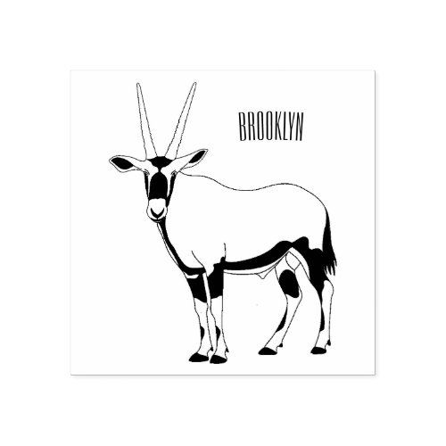 Oryx cartoon illustration rubber stamp