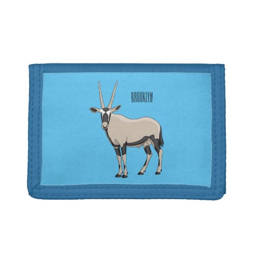 Oryx cartoon illustration trifold wallet