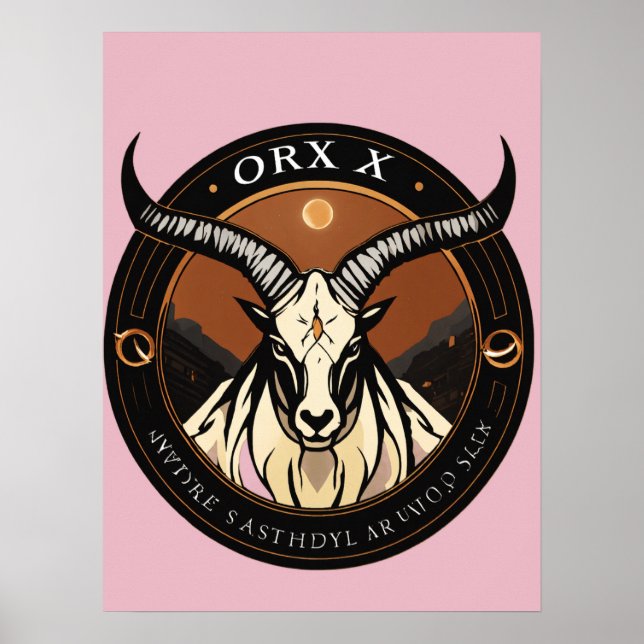 Oryx Logo – Elegant Antelope Silhouette Poster (Front)
