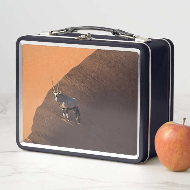 Oryx on the edge, Namibia Metal Lunch Box (In Situ)