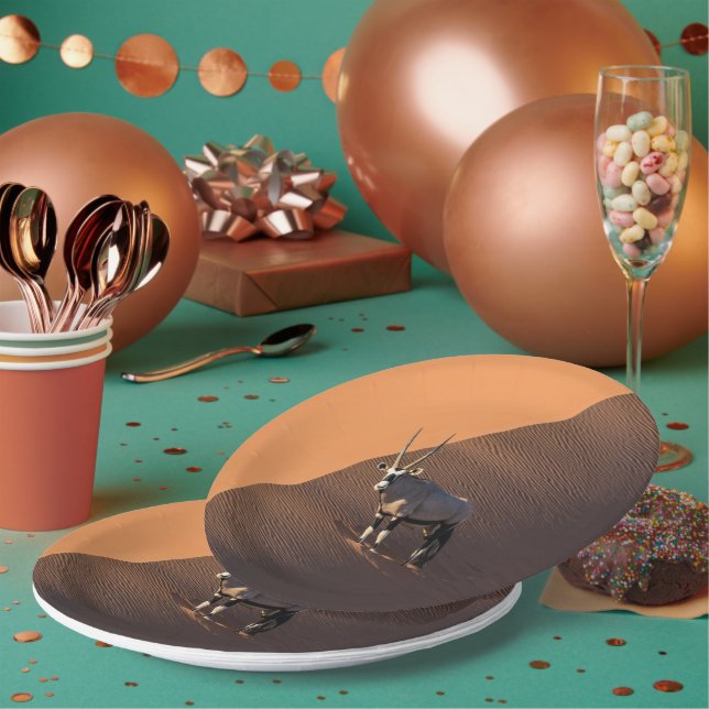 Oryx on the edge, Namibia Paper Plates (Multi)