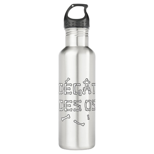 OS DAMAGE - Words - Francois City Stainless Steel Water Bottle (Front)