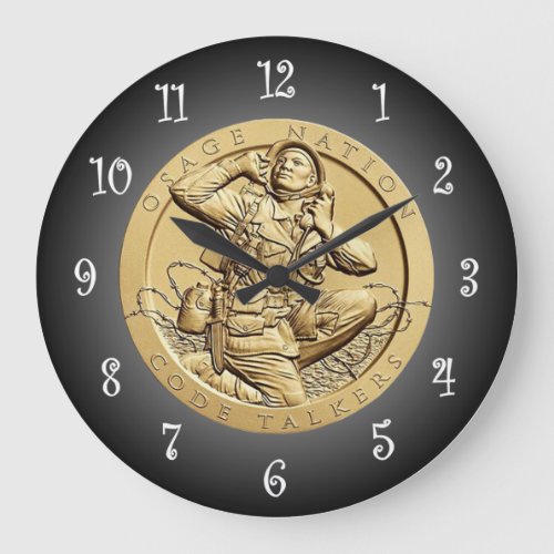 Osage Code Talkers Bronze Medal   Large Clock